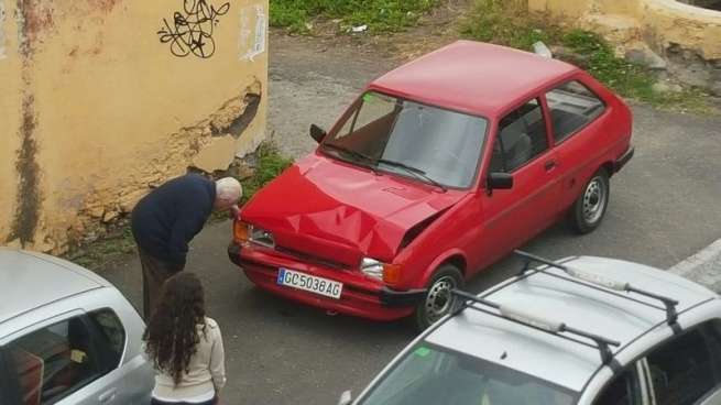 Uno de los dos vehículos involucrados en el accidente (Foto TA)