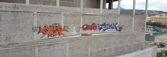 Pintadas en el Palacio de la Cultura (Foto TA)