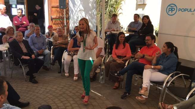 María Australia Navarro, durante una intervención en el acto celebrado esta mañana en el Rincón Plácido Fleitas de San Juan (Foto TA)