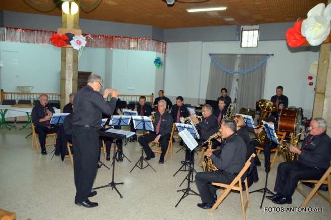 Imagen de la Banda Municipal de Música de Telde ayer en el local social de San Antonio (Foto TA)
