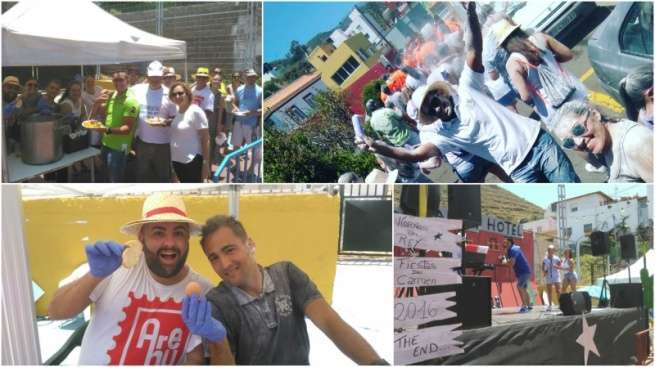 Mosaico de fotos de los actos festivos de este domingo en Hornos del Rey (Foto TA)