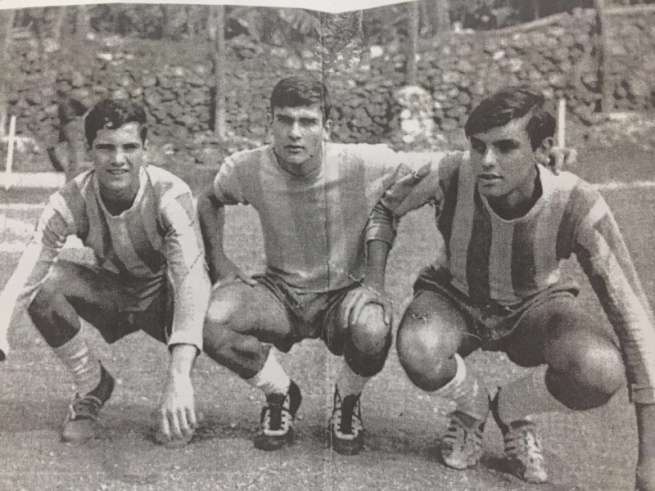 Imagen de archivo de tres jugadores del Telde A en la temporada 1964-65 (Foto TA)