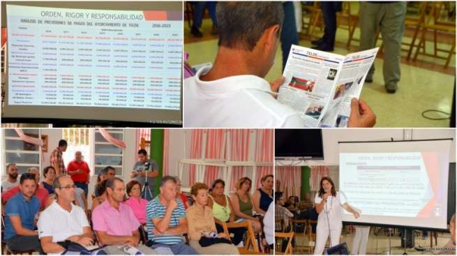 Momentos del encuentro del Gobierno de Telde con representantes vecinales del distrito Cumbre (Foto Antonio Alí)