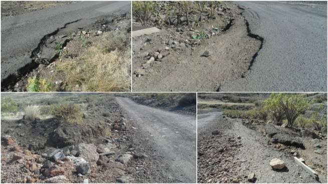 Mosaico de imágenes del mal estado de la carretera (Foto TA)