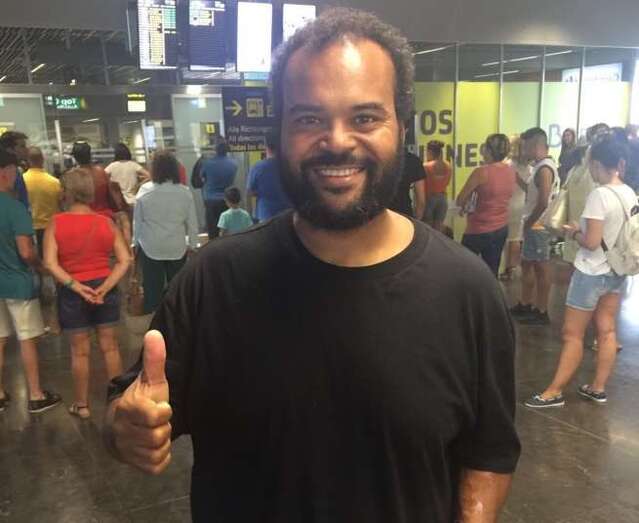 Imagen de Carlos Jean a su llegada este sábado a Telde (Foto TA)