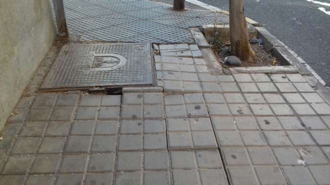 Daños en la calle Cristóbal Colón (Foto TA)