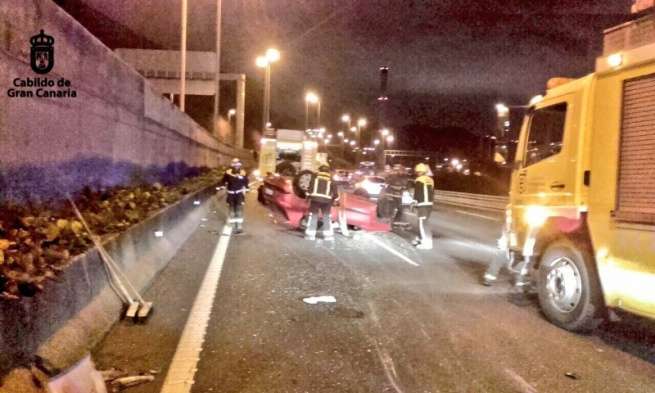 Imagen del atasco (Foto Servicio de Carreteras del Cabildo de Gran Canaria)