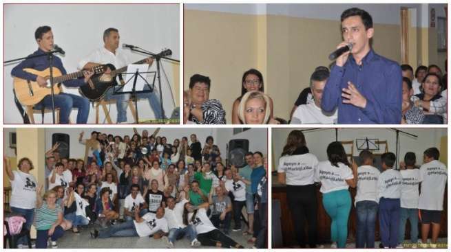 Diferentes momentos de la actuación de Mario Leal (Foto Teldeenfiestas)