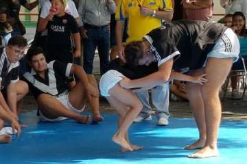 Exhibición de lucha canaria, juego del garrote y artes marciales coreanas (Foto TA)