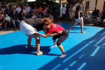 Exhibición de lucha canaria, juego del garrote y artes marciales coreanas (Foto TA)