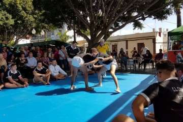 Exhibición de lucha canaria, juego del garrote y artes marciales coreanas (Foto TA)