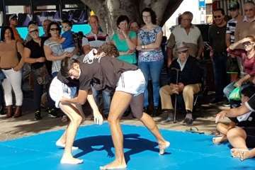Exhibición de lucha canaria, juego del garrote y artes marciales coreanas (Foto TA)
