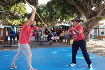 Exhibición de lucha canaria, juego del garrote y artes marciales coreanas (Foto TA)