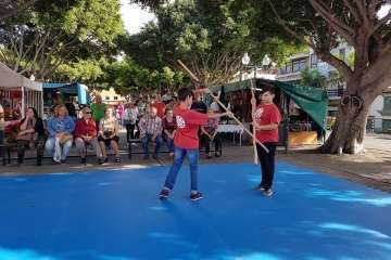 Exhibición de lucha canaria, juego del garrote y artes marciales coreanas (Foto TA)