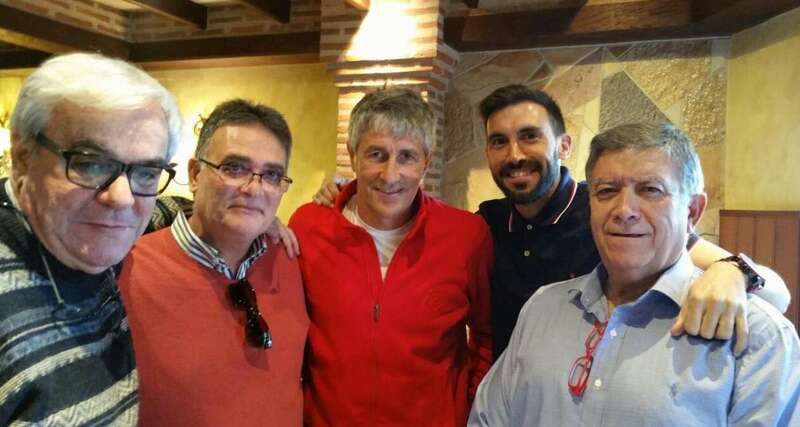 Quique Setién y Eder Sarabia, este sábado junto a tres teldenses (Foto TA)
