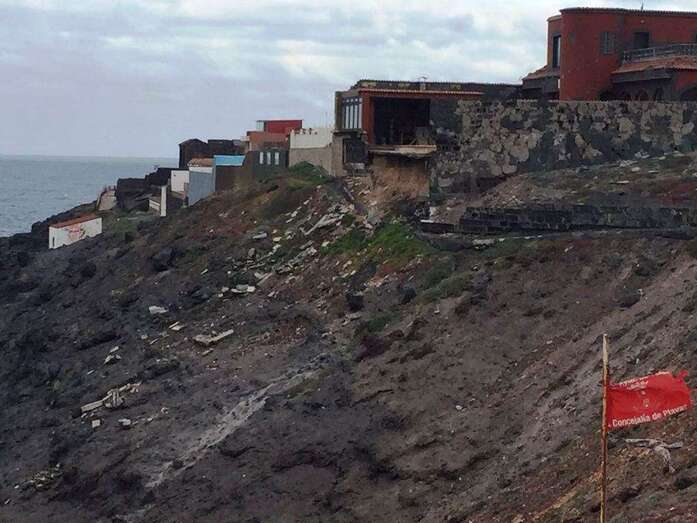 Sector de riscos donde se produjo el desplome (Foto TA)