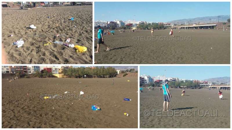 Imagen captada esta mañana en la playa de Melenara (Foto TA)
