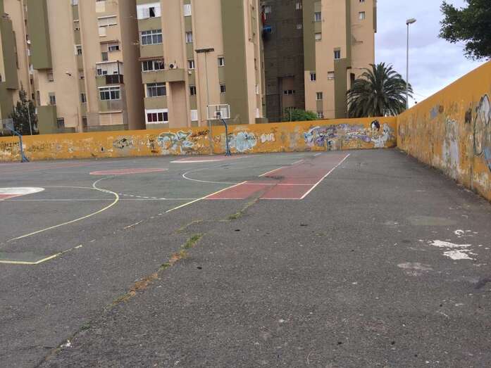Imagen de la cancha de la Loma de las Brujas, en Jinámar (Foto TA)