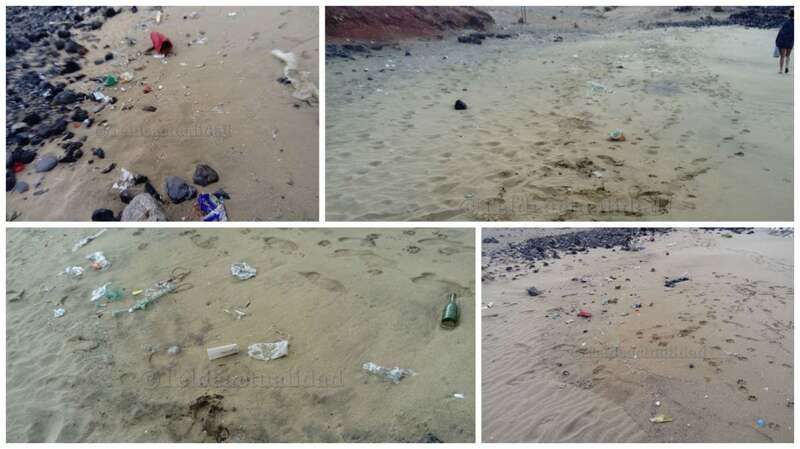 La suciedad es evidente en la playa de Aguadulce (foto TA)