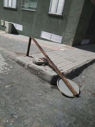 Estado de la señal en la calle de Pascua (Foto TA)