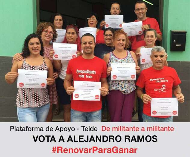 Militantes que integran la plataforma de apoyo a Ramos en Telde (Foto TA)