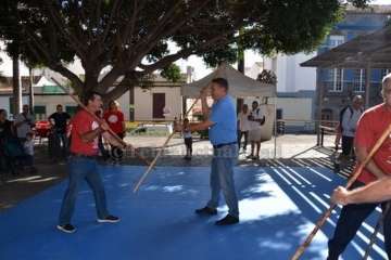 Exhibición del juego del garrote en Los Llanos de Telde (Foto TA)