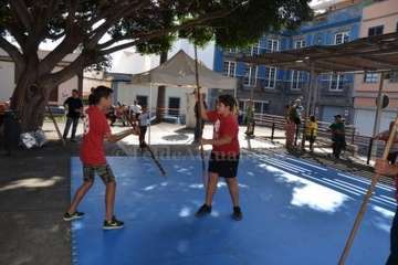 Exhibición del juego del garrote en Los Llanos de Telde (Foto TA)