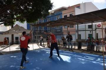 Exhibición del juego del garrote en Los Llanos de Telde (Foto TA)