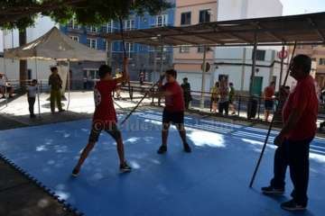 Exhibición del juego del garrote en Los Llanos de Telde (Foto TA)