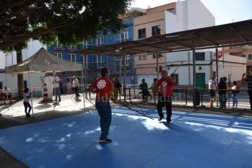 Exhibición del juego del garrote en Los Llanos de Telde (Foto TA)
