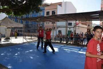 Exhibición del juego del garrote en Los Llanos de Telde (Foto TA)