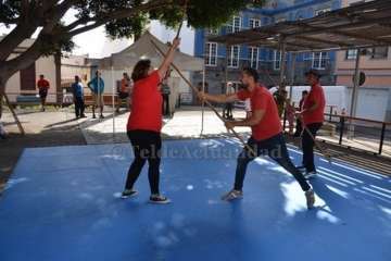 Exhibición del juego del garrote en Los Llanos de Telde (Foto TA)