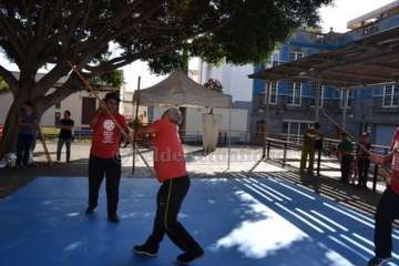 Exhibición del juego del garrote en Los Llanos de Telde (Foto TA)