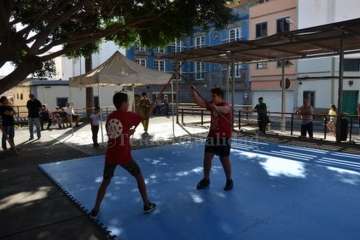 Exhibición del juego del garrote en Los Llanos de Telde (Foto TA)