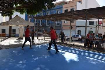 Exhibición del juego del garrote en Los Llanos de Telde (Foto TA)
