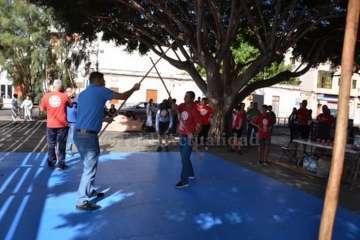 Exhibición del juego del garrote en Los Llanos de Telde (Foto TA)