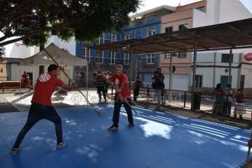 Exhibición del juego del garrote en Los Llanos de Telde (Foto TA)