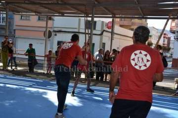 Exhibición del juego del garrote en Los Llanos de Telde (Foto TA)