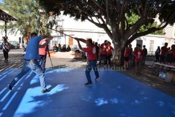 Exhibición del juego del garrote en Los Llanos de Telde (Foto TA)
