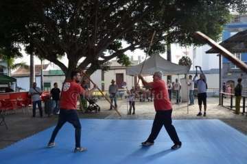 Exhibición del juego del garrote en Los Llanos de Telde (Foto TA)