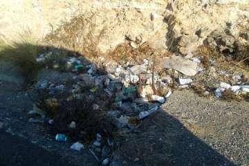 La salida de La Estrella a la GC-1, un estercolero (Foto TA)