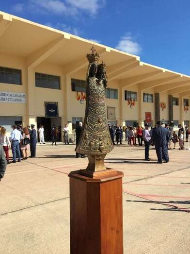 Momento de la celebración de este domingo en la Base Aérea de Gando (Foto TA)