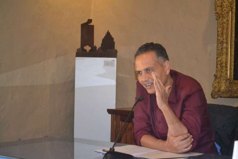 Sergio Gil, este sábado en la Casa-Museo León y Castillo (Foto Inma Perera)