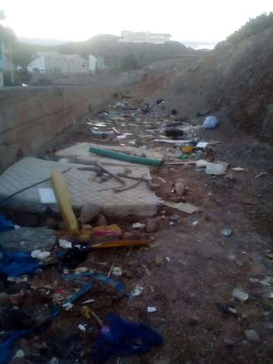 Residuos acumulados en las inmediaciones de la calle de Luis de la Cerda (Foto TA)