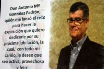 El cronista imparte su última conferencia como director del Museo de Telde (Foto Jesús Ruiz Mesa)