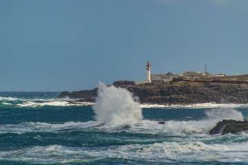 Viento y oleaje en la costa de Telde (Foto Antonio Rico)