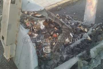 Arde un contenedor de basura en La Garita-Telde (Foto TA)