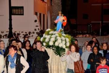 Procesión del Rosario de la Aurora de María Auxiliadora por Los Llanos de Telde (Foto TA)