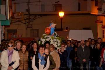 Procesión del Rosario de la Aurora de María Auxiliadora por Los Llanos de Telde (Foto TA)