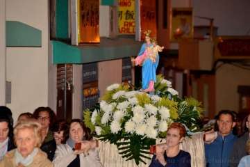 Procesión del Rosario de la Aurora de María Auxiliadora por Los Llanos de Telde (Foto TA)